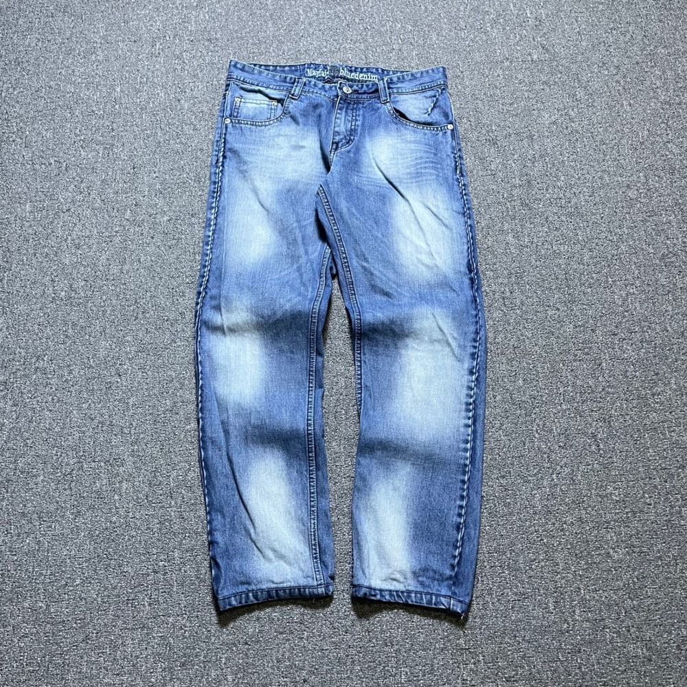 Mayfair Jeans Size 34 Blue‎ Denim Straight Leg Embroidered Pockets Mens Denim